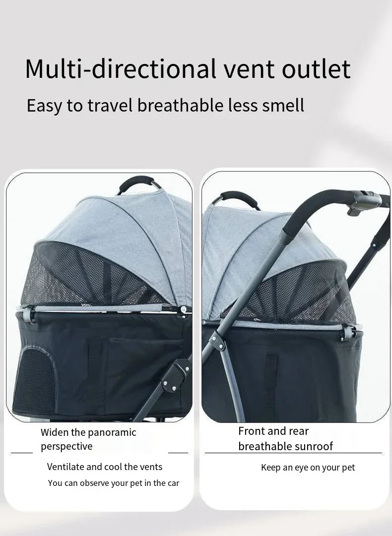 Faltbarer 3-in-1-Kinderwagen für Hunde und Katzen – leicht und multifunktional