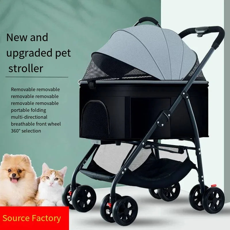 Faltbarer 3-in-1-Kinderwagen für Hunde und Katzen – leicht und multifunktional