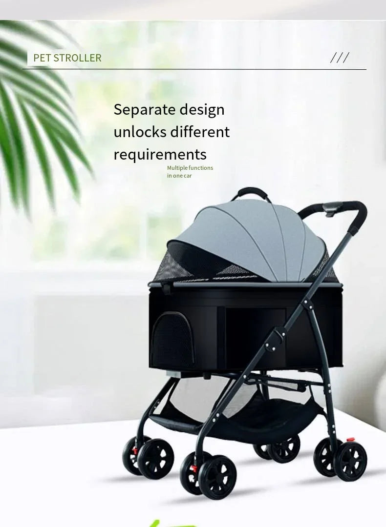 Faltbarer 3-in-1-Kinderwagen für Hunde und Katzen – leicht und multifunktional