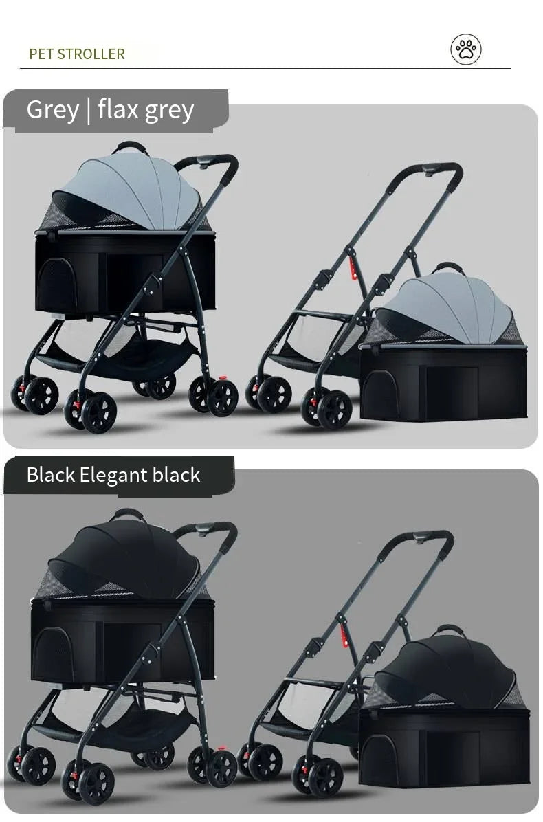 Faltbarer 3-in-1-Kinderwagen für Hunde und Katzen – leicht und multifunktional