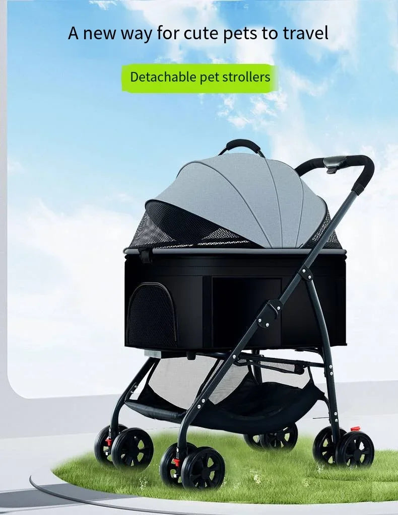 Faltbarer 3-in-1-Kinderwagen für Hunde und Katzen – leicht und multifunktional