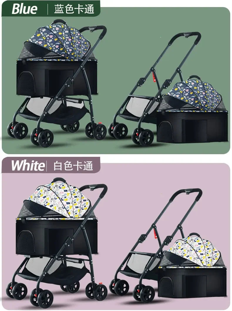 Faltbarer 3-in-1-Kinderwagen für Hunde und Katzen – leicht und multifunktional